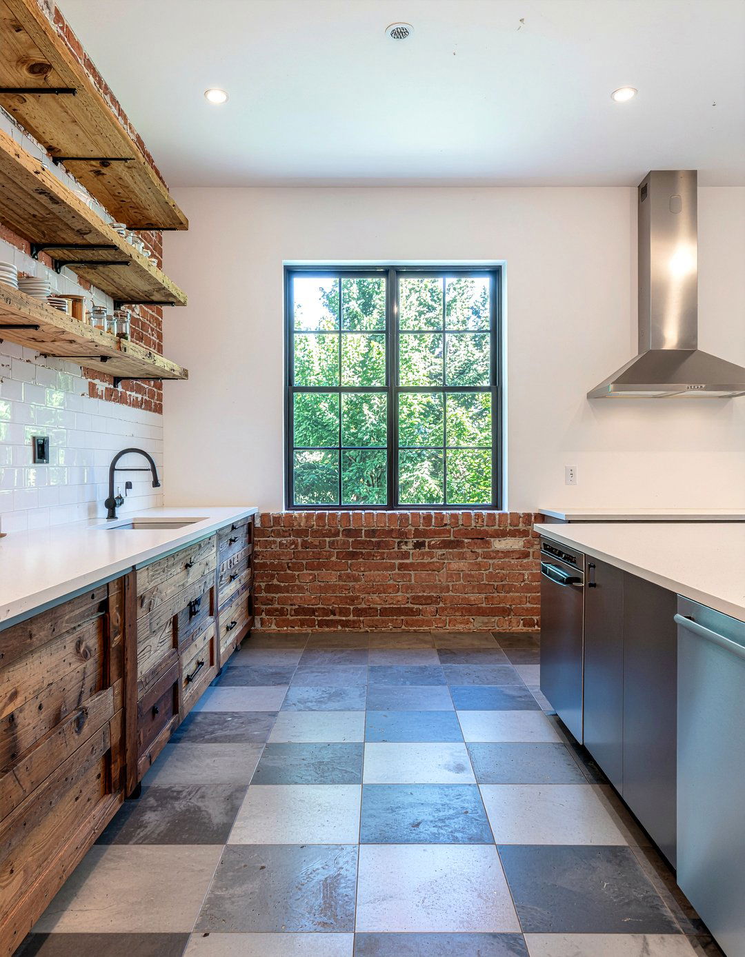 Cement checkerboard floor tiles - 30 checkered floor kitchen ideas