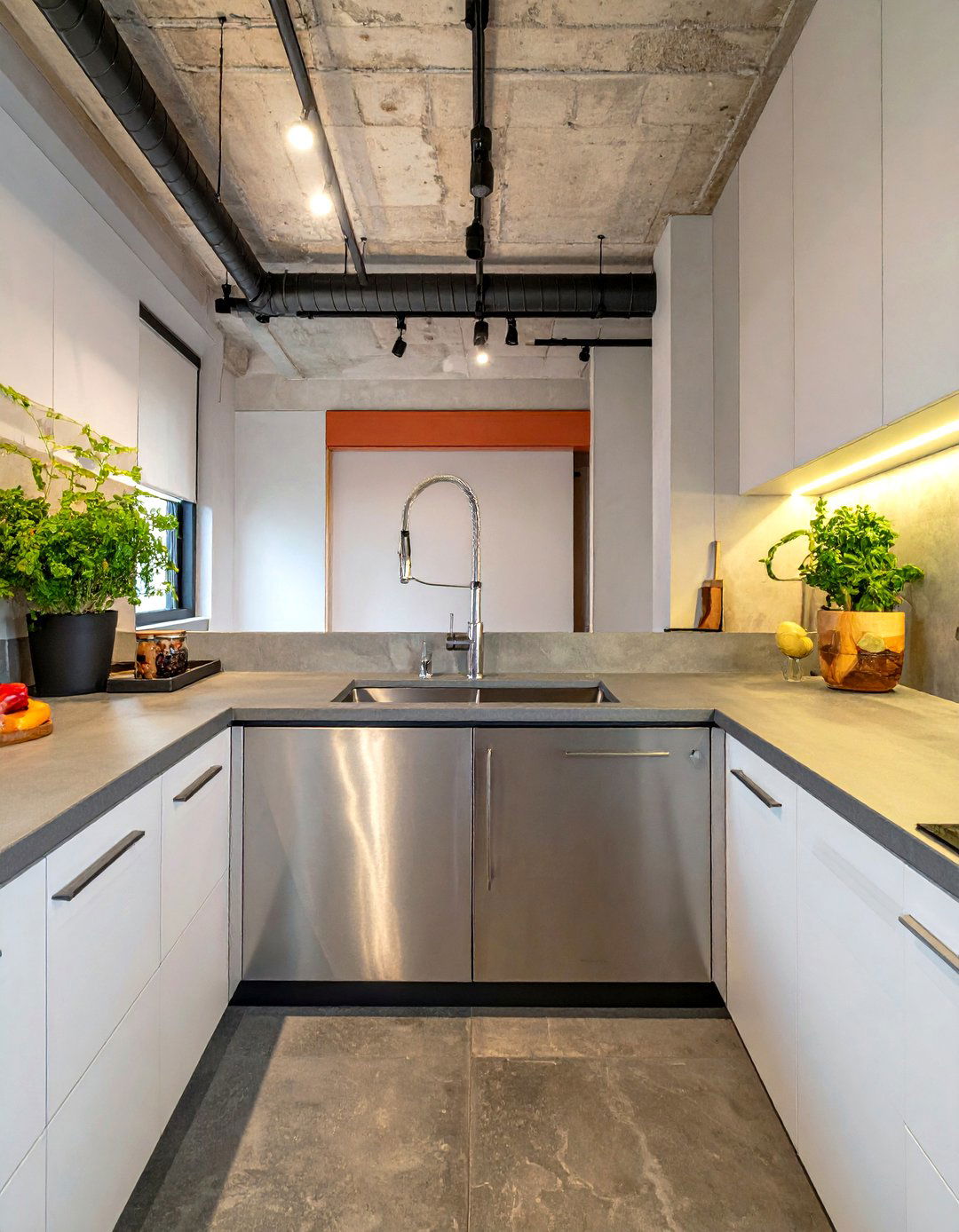 Centered Kitchen Sink - 30 symmetrical kitchen ideas