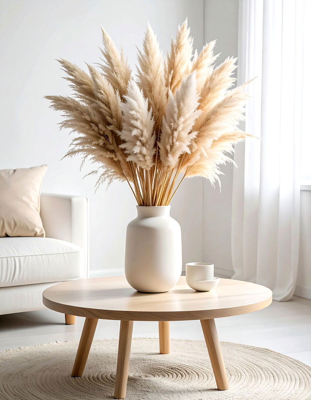 Ceramic Coffee Table Vase - 30 round coffee table decor ideas