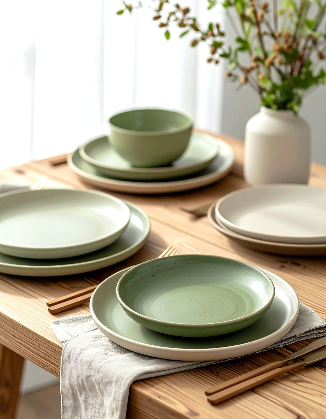 Ceramic Dinnerware Set - 30 natural dining room ideas