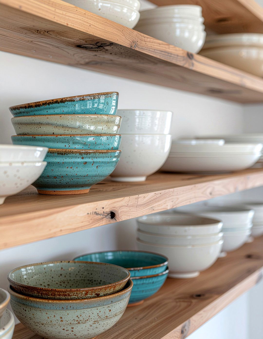 Ceramic Dishware Displays - 30 layered kitchen ideas