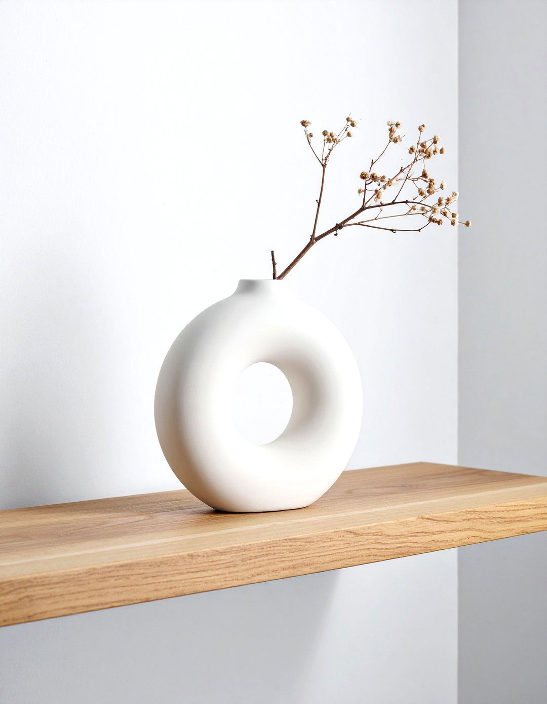 Ceramic Donut Vase - 30 white living room accessories ideas
