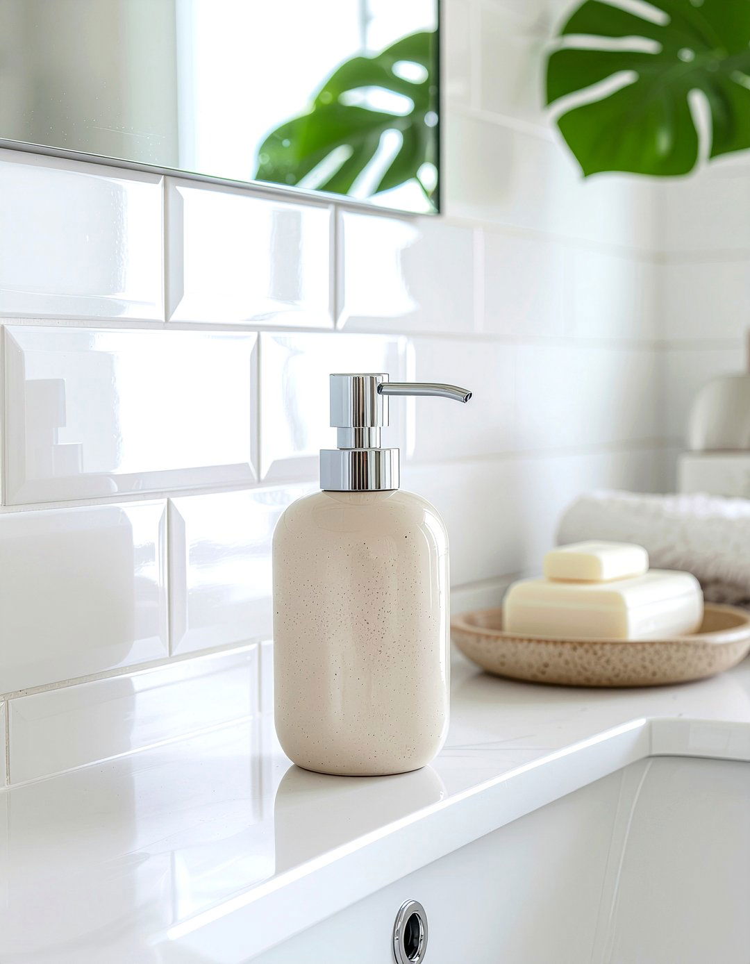 Ceramic Soap Dispenser - 30 bathroom finishing touch ideas