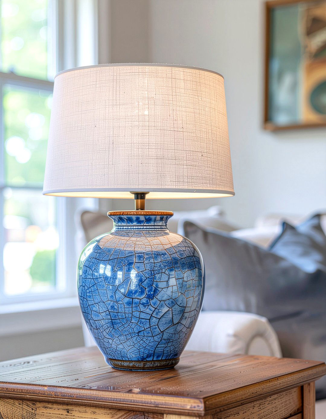 Ceramic Table Lamp - 30 living room cottage furniture ideas