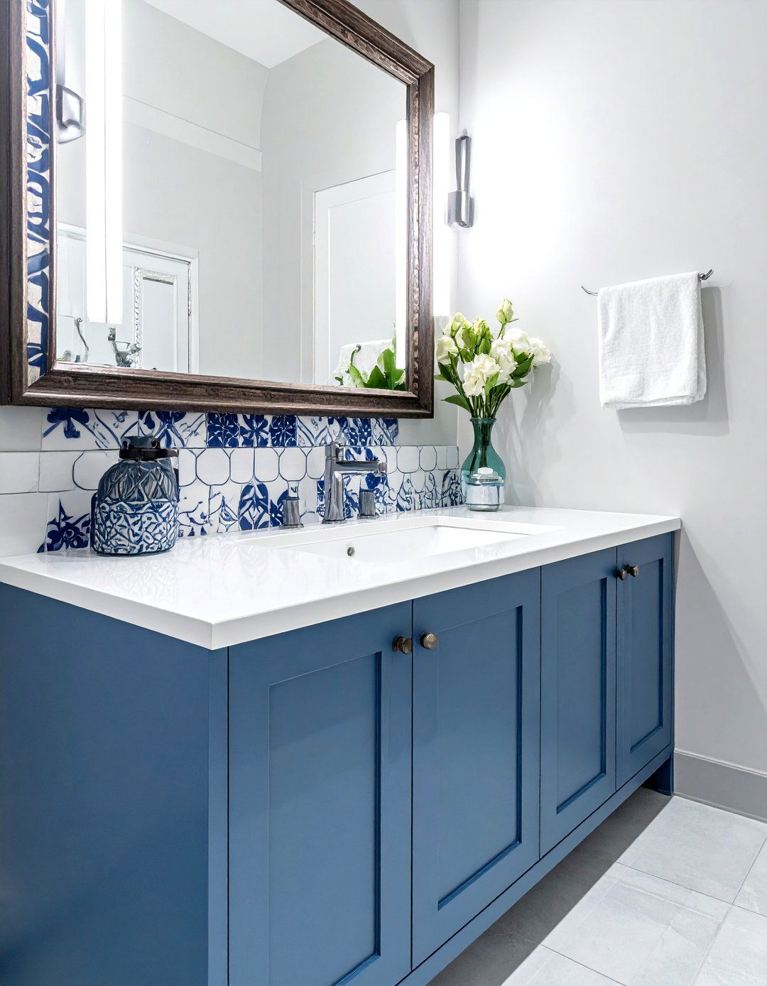 Ceramic Tile Countertop - 30 bathroom vanity countertop ideas