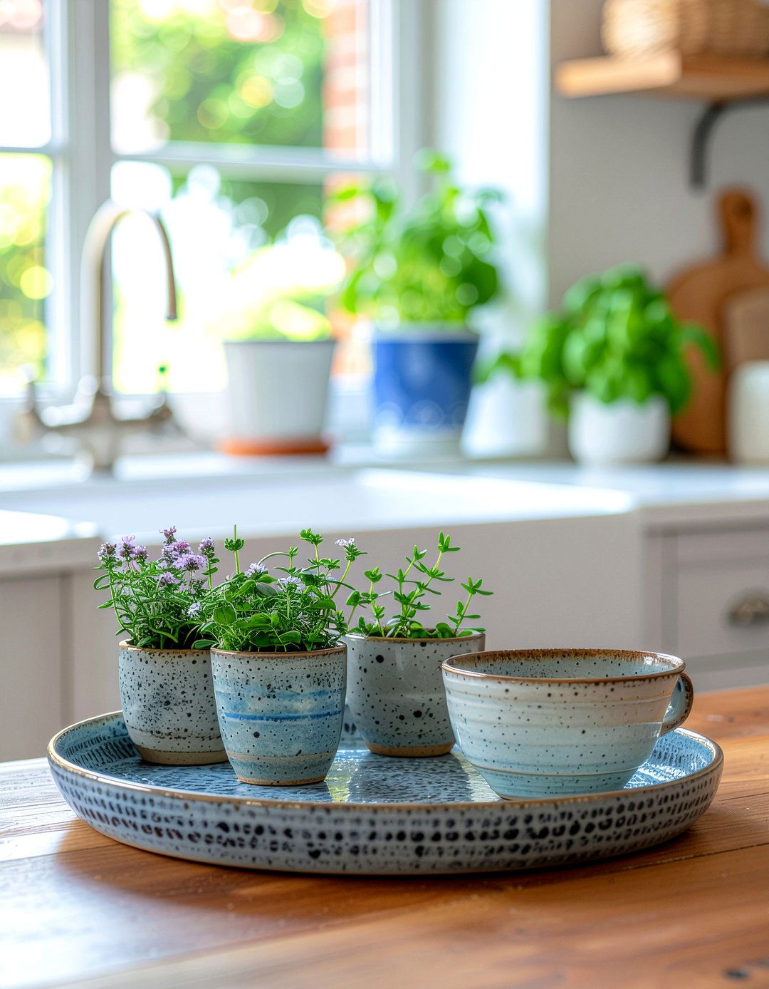 Ceramic Tray Setup - 30 kitchen tray styling ideas