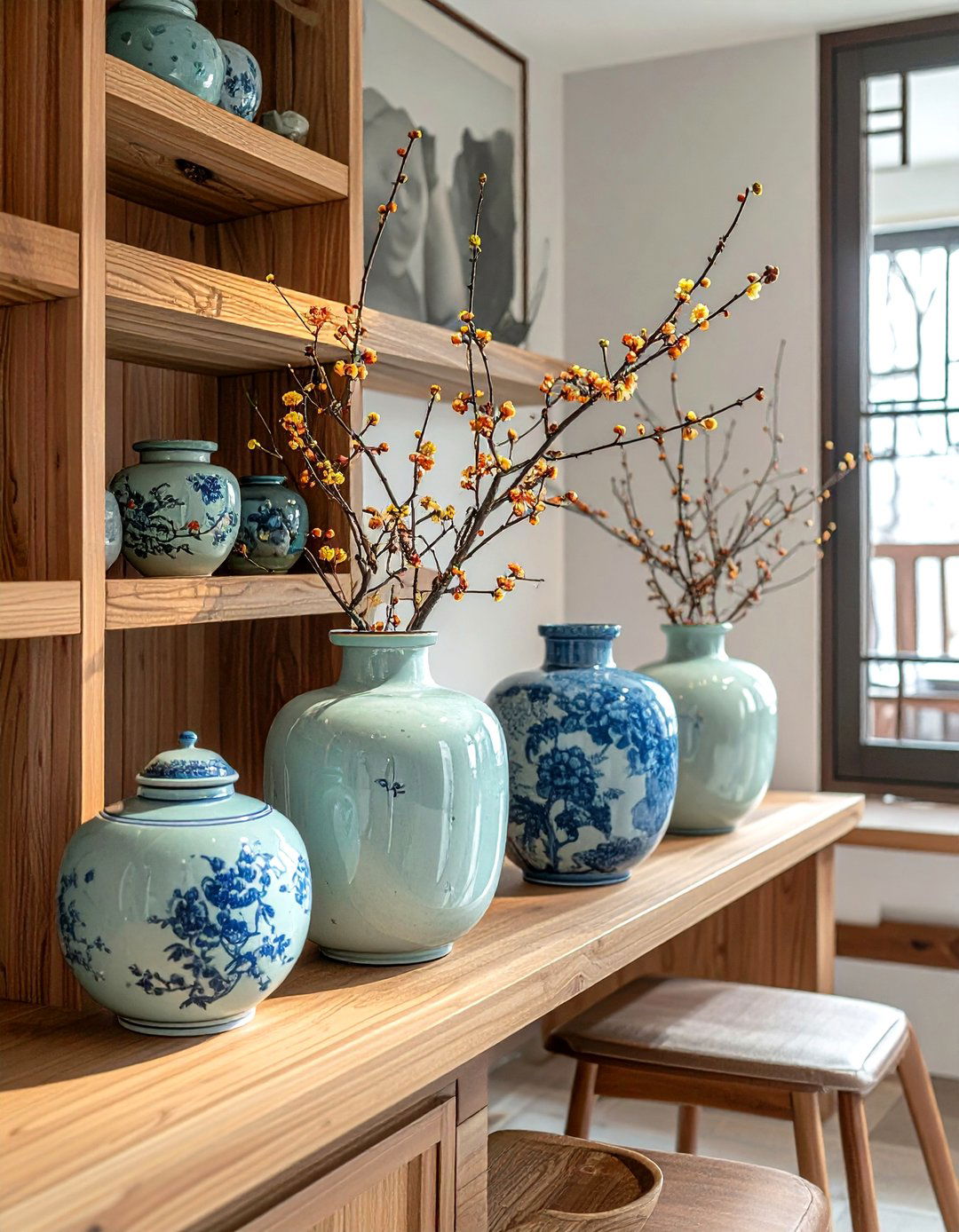 Ceramic Vase Dining - 30 Asian dining room ideas