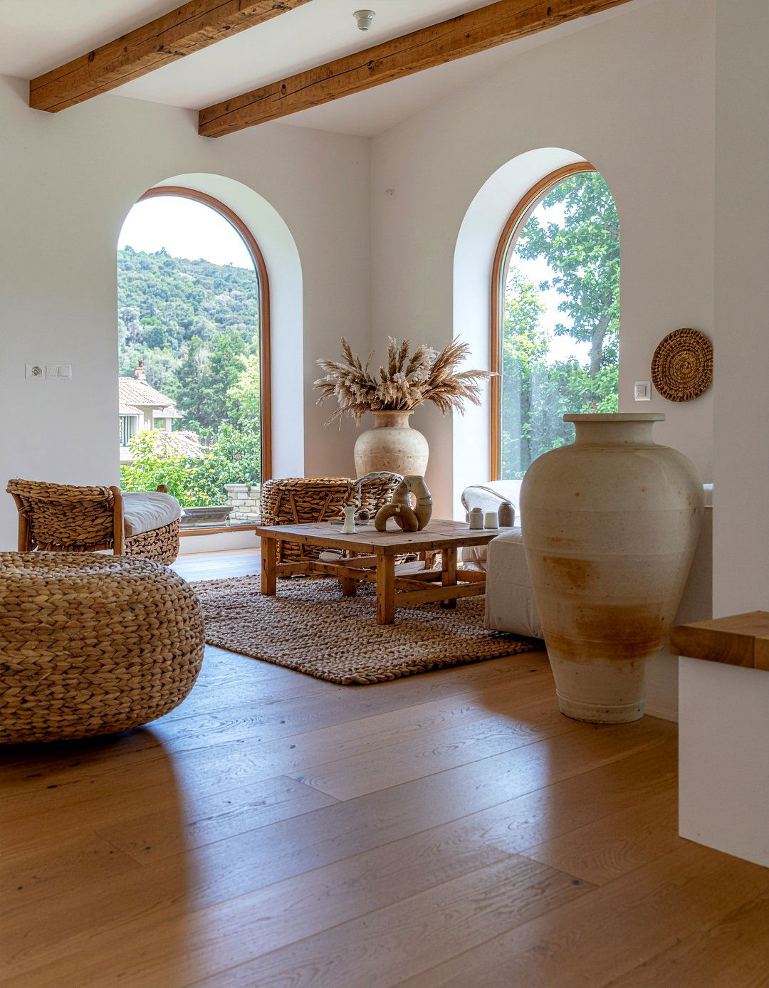 Ceramic and wood living room - 30 mixed material living room ideas