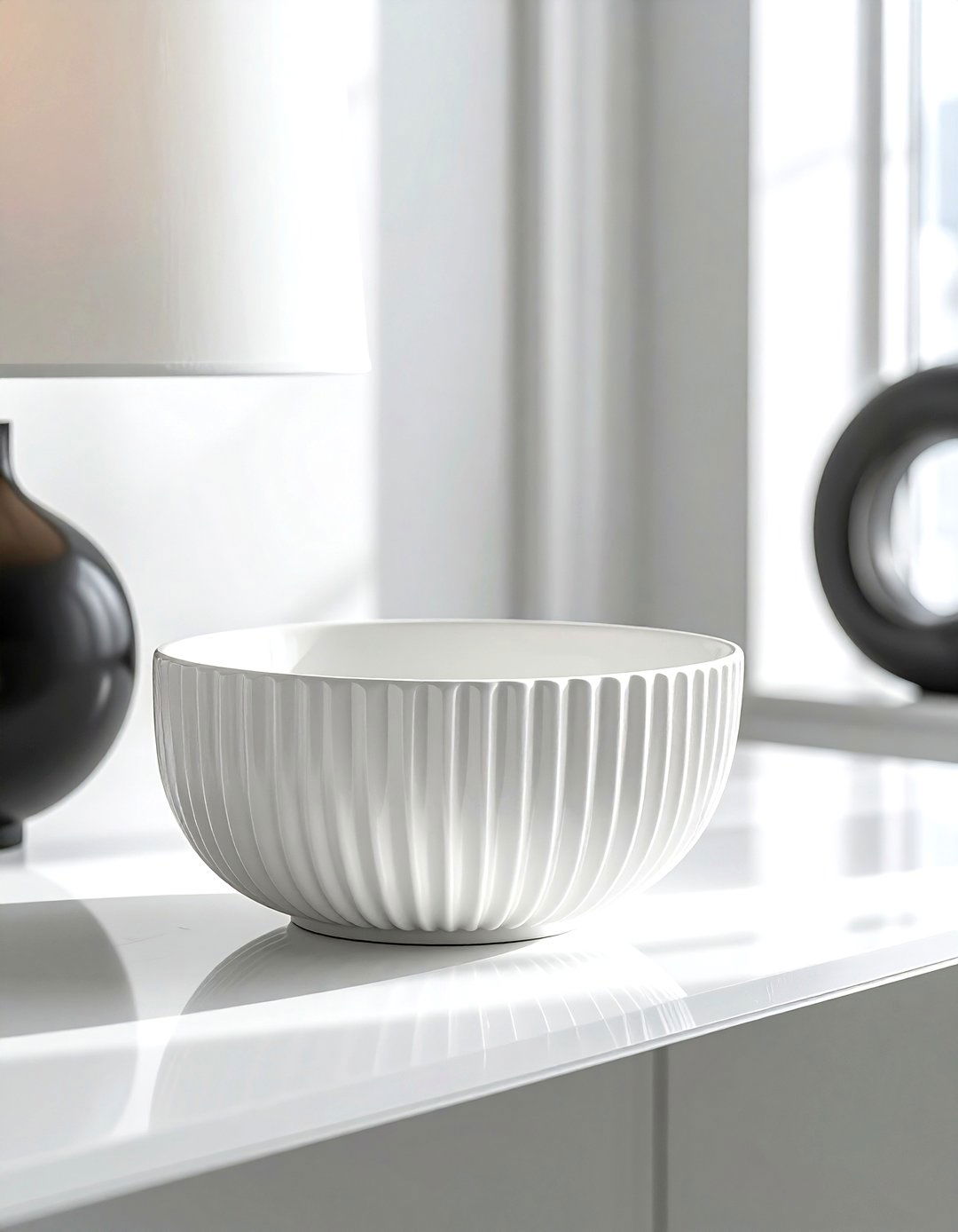 Ceramic fluted bowl - 30 console bowl ideas