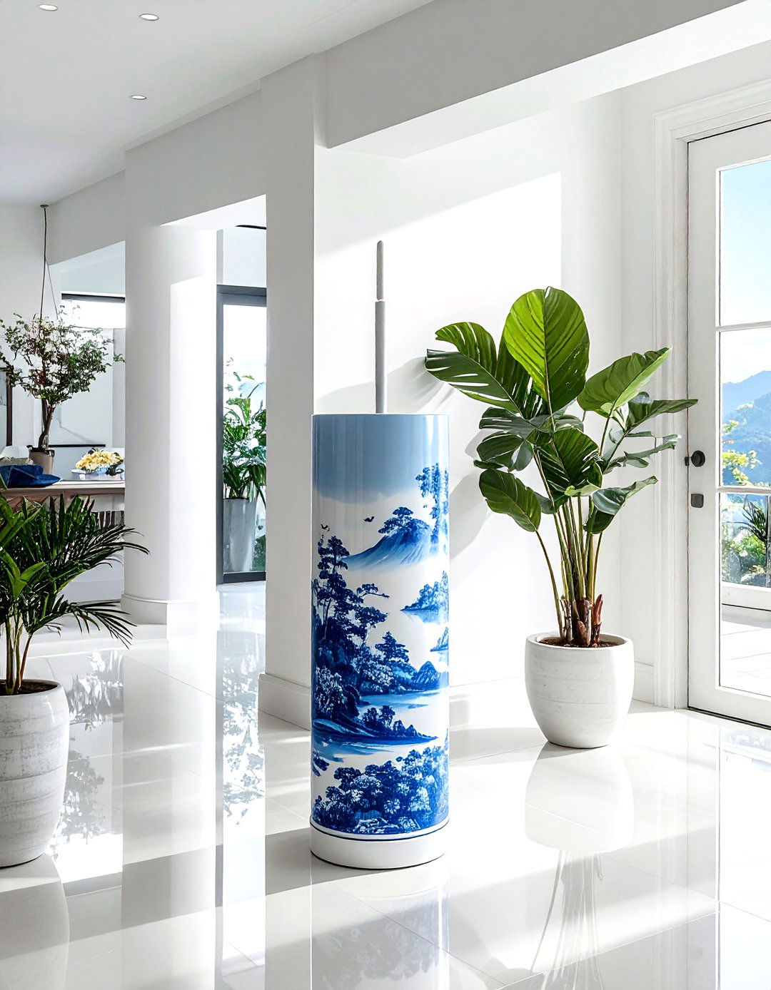 Ceramic umbrella stand - 30 chinoiserie decor ideas