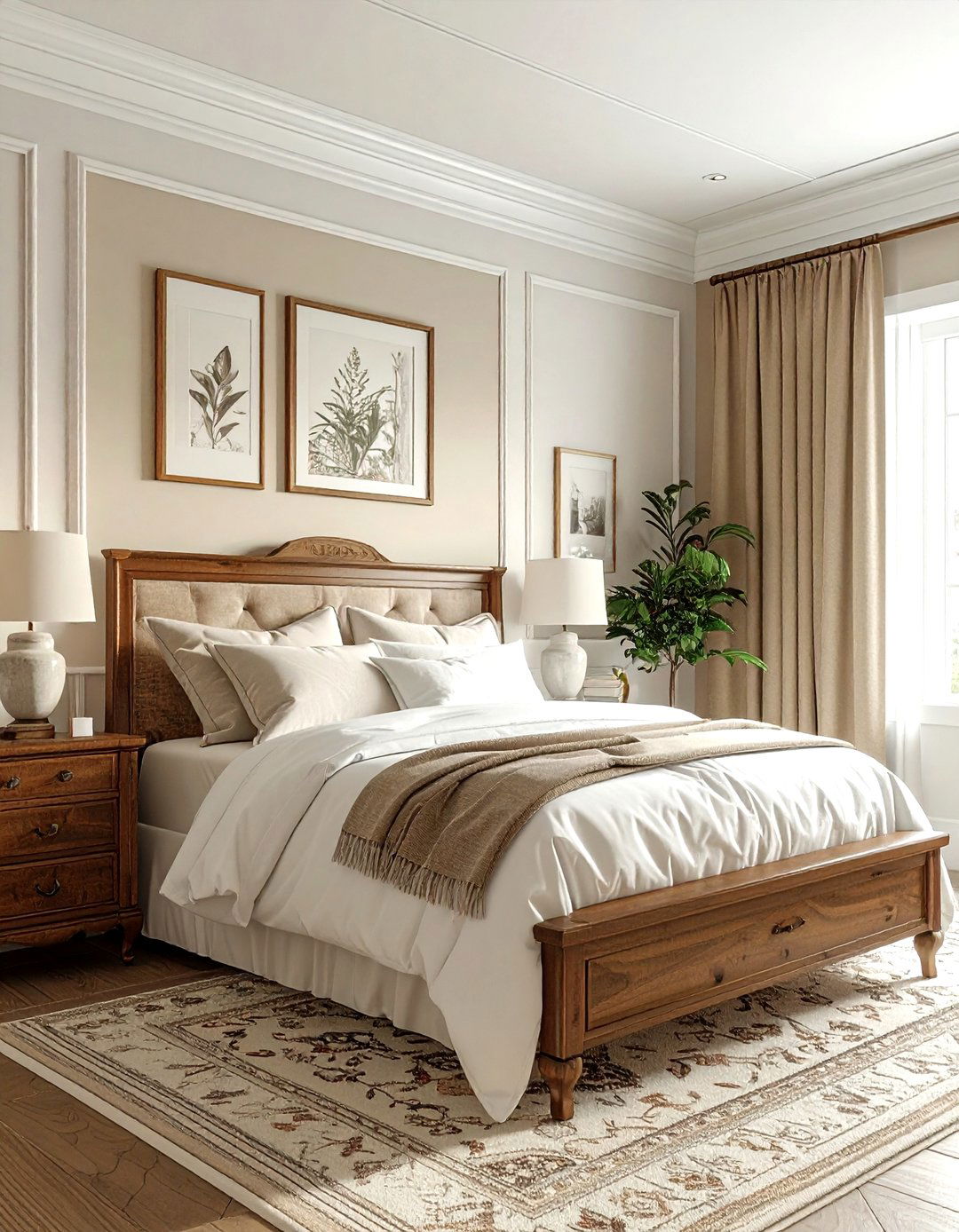 Chair Rail Trim - 30 bedroom molding ideas