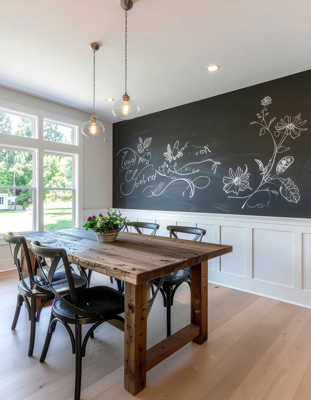 Chalkboard Accent Wall - 30 DIY dining room decor ideas