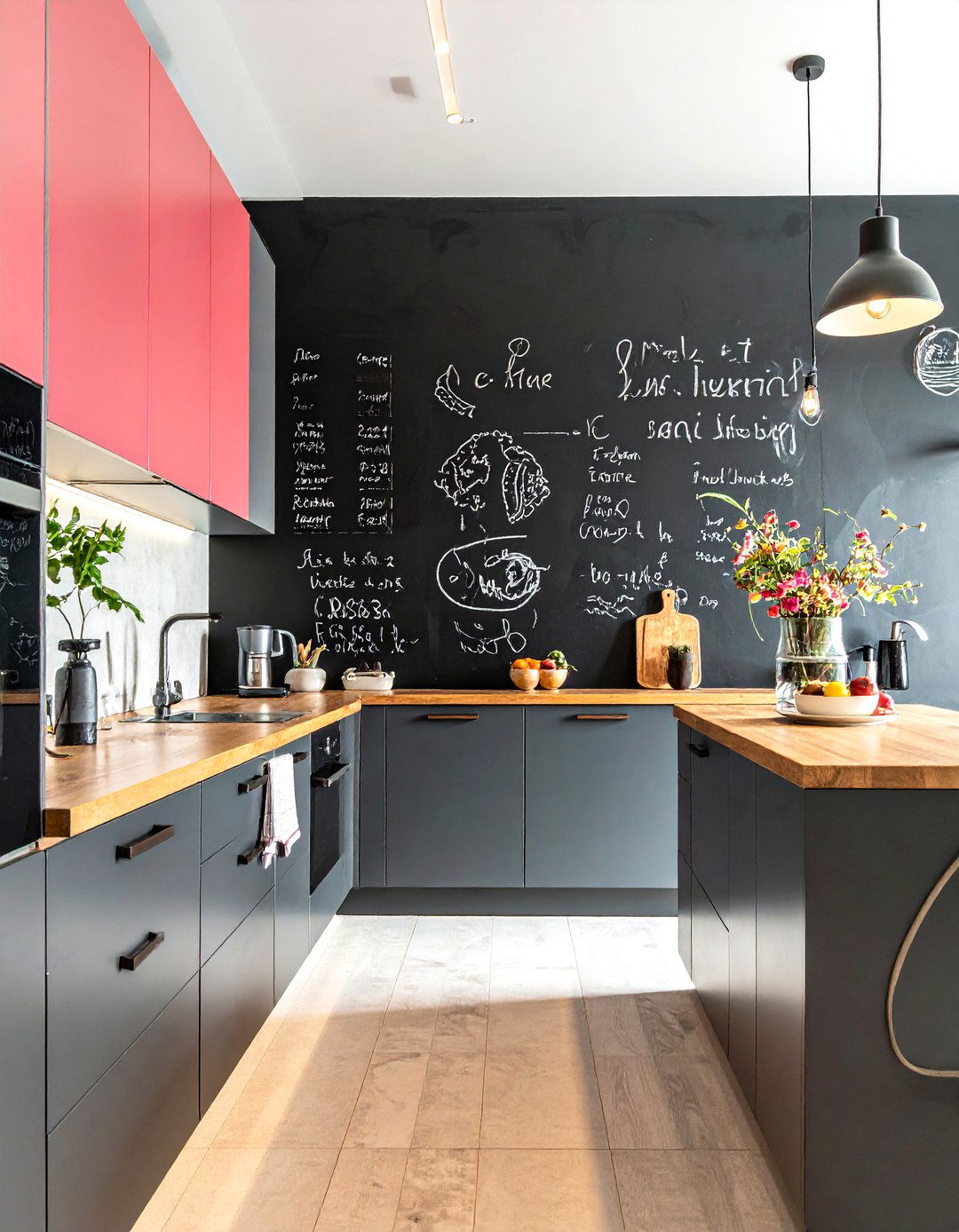 Chalkboard Accent Wall - 30 weekend kitchen project ideas