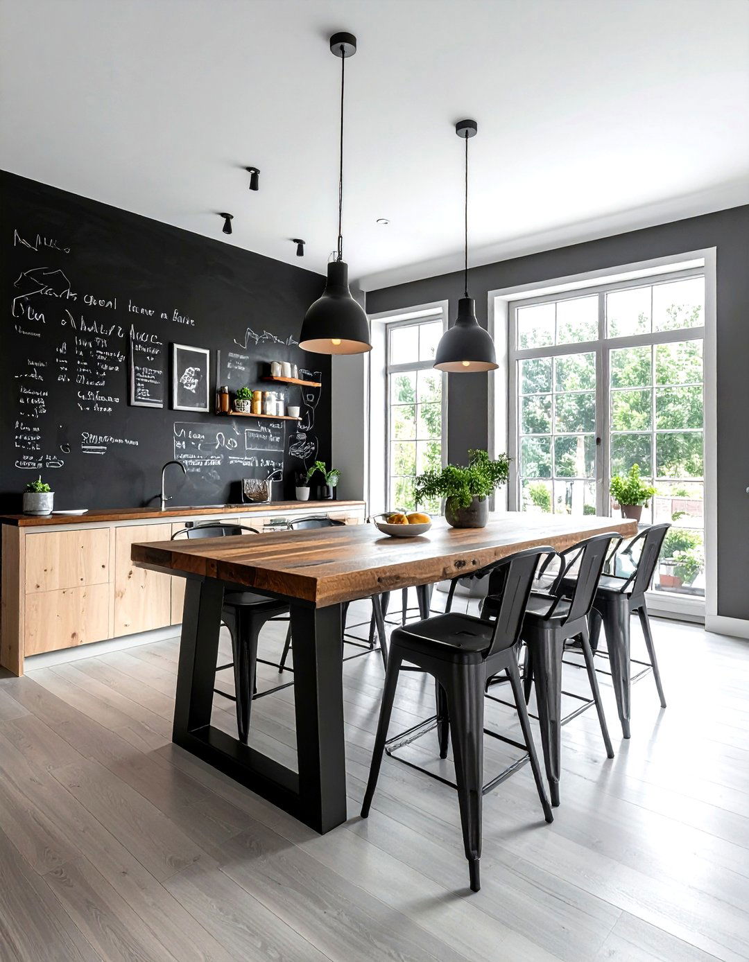 Chalkboard Accent Wall - 30 dining room feature wall ideas