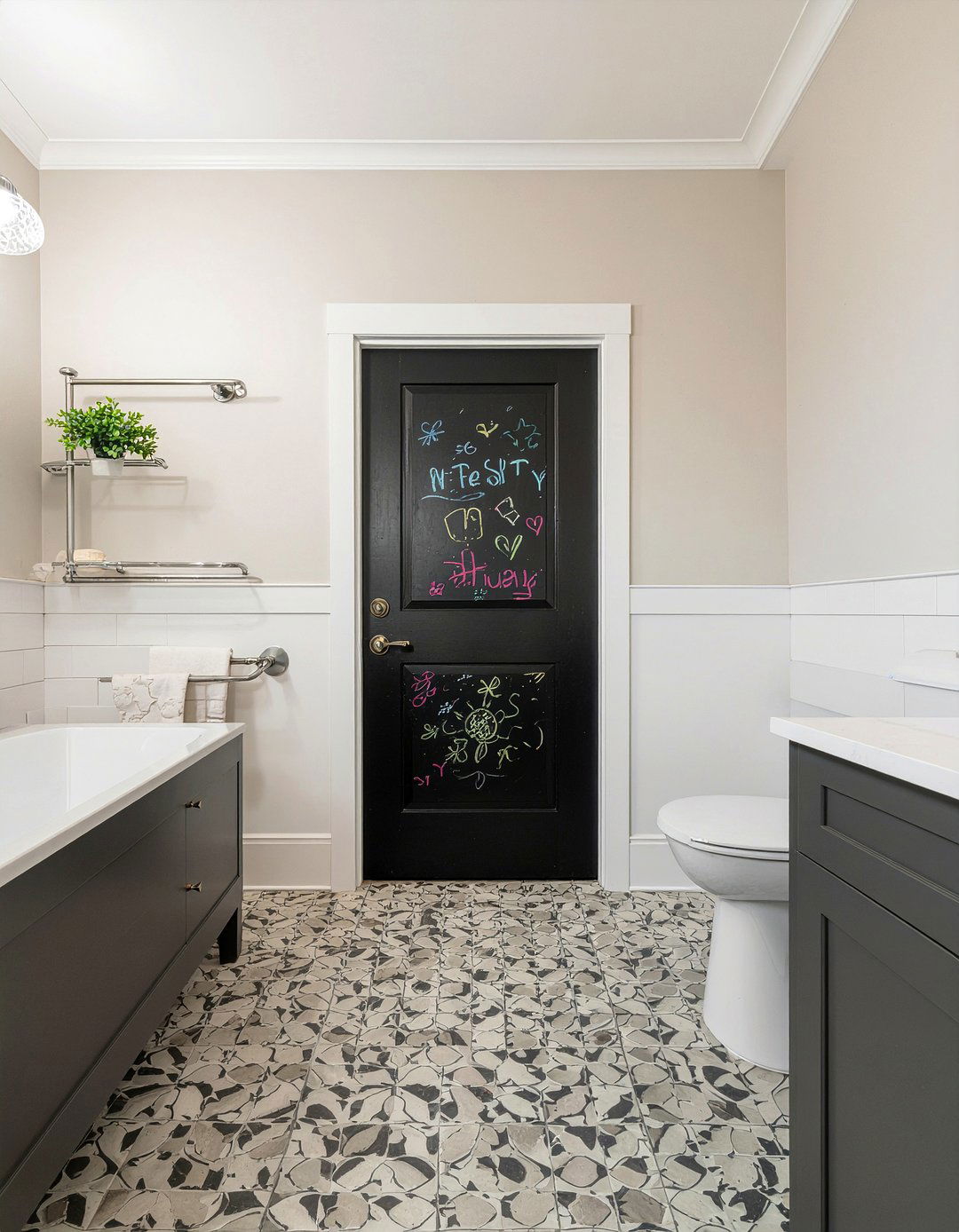 Chalkboard Bathroom Door - 30 bathroom door ideas