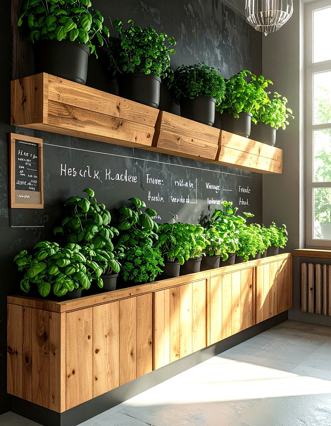 Chalkboard Herb Wall - 30 kitchen chalkboard ideas