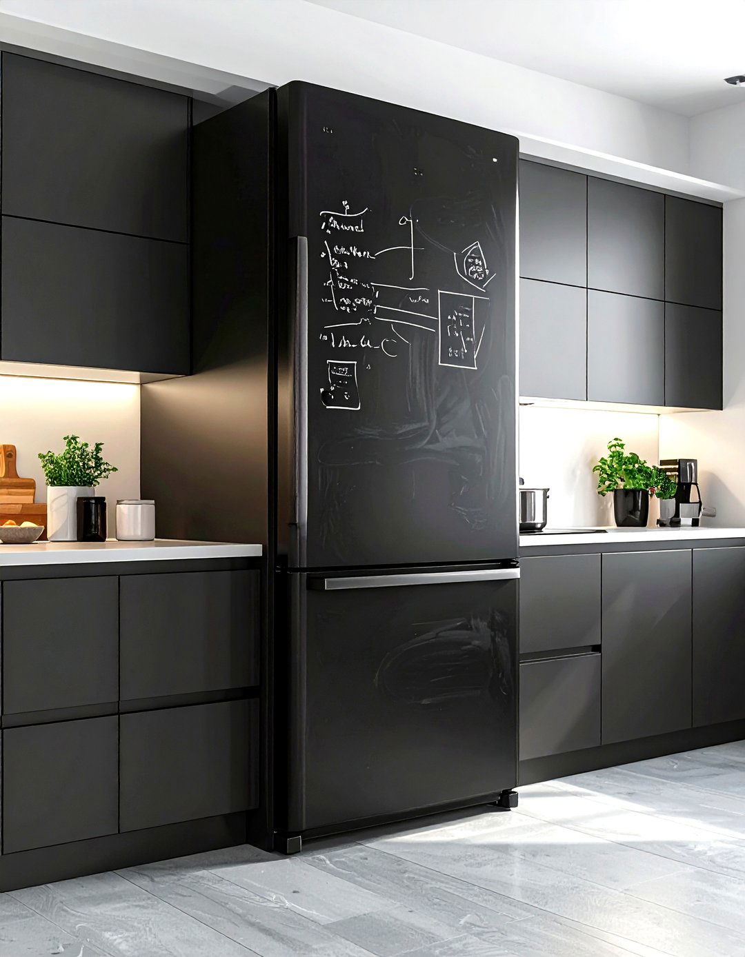 Chalkboard Refrigerator - 30 kitchen chalkboard ideas