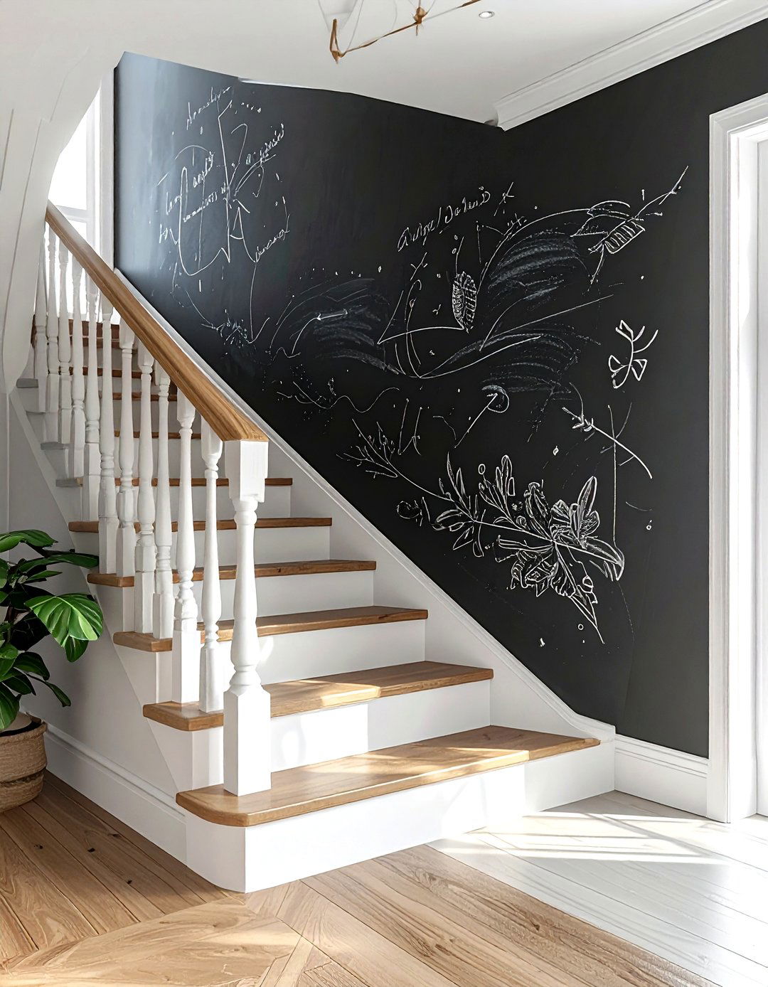 Chalkboard Wall - 30 staircase wall ideas