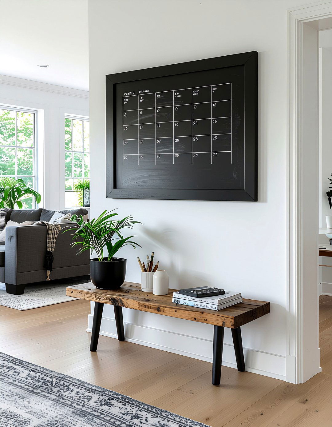 Chalkboard Wall Calendar - 30 entryway organization ideas