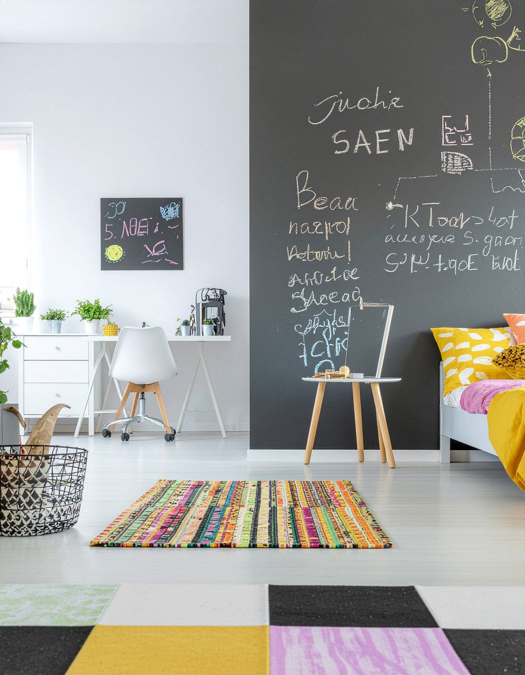 Chalkboard Wall Room - 30 girls bedroom ideas