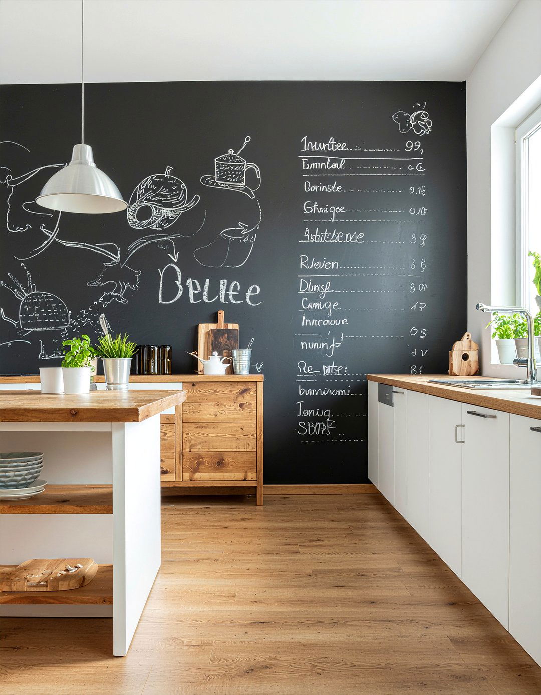 Chalkboard Wall - 30 affordable kitchen ideas