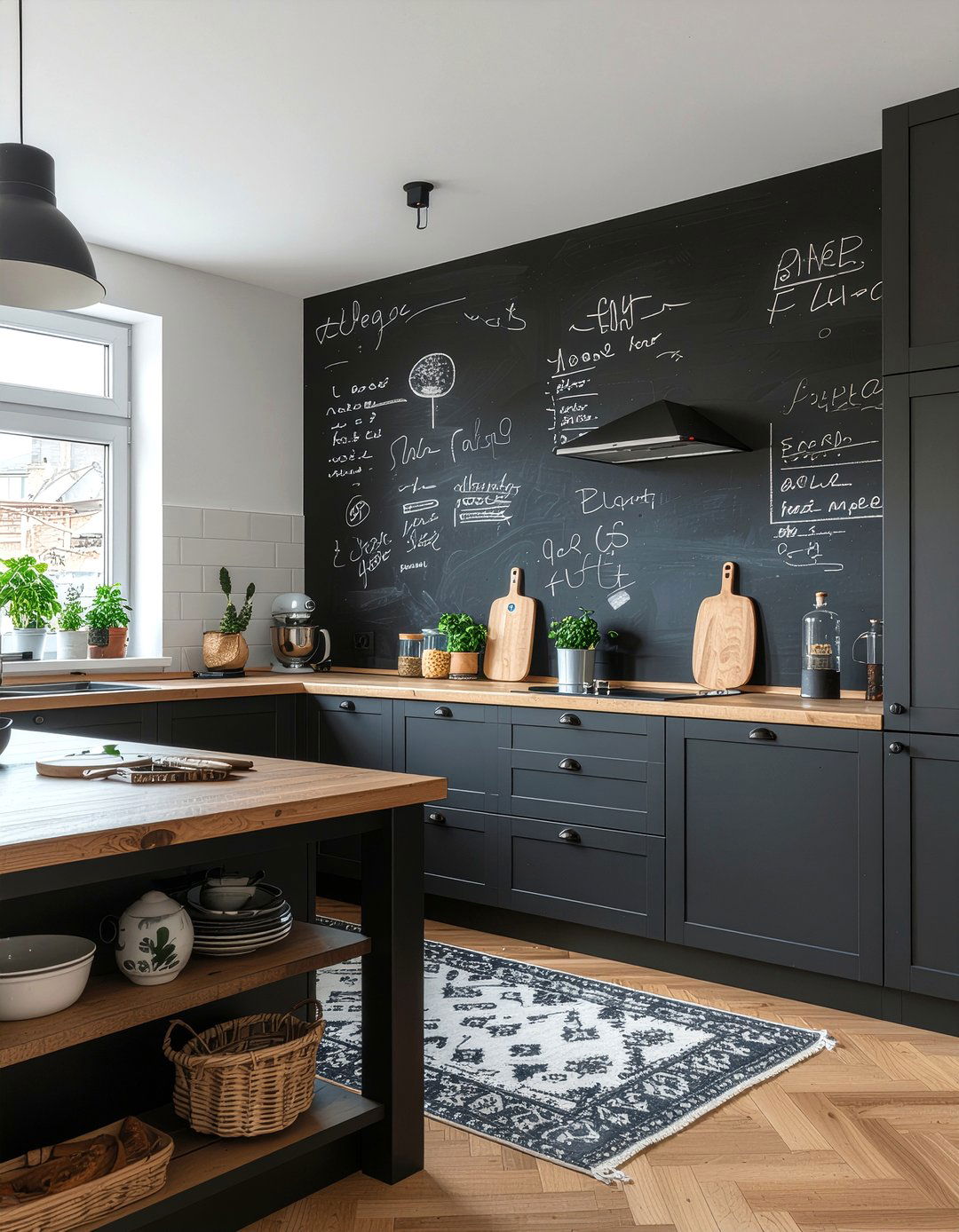 Chalkboard accent wall - 30 kitchen decor ideas
