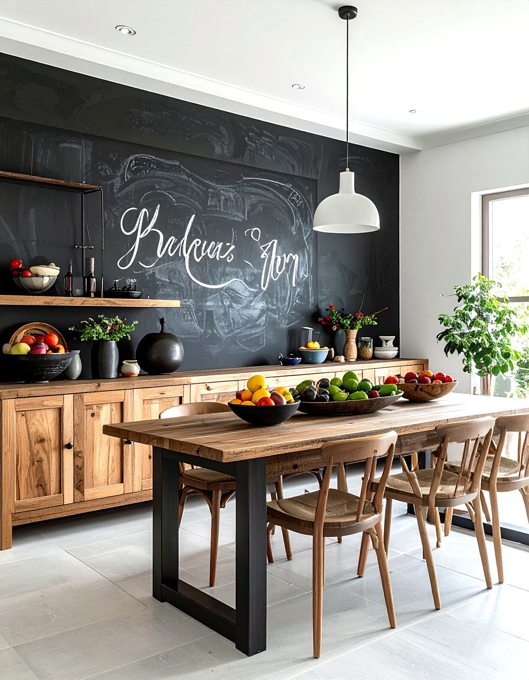 Chalkboard dining wall - 30 dining room backsplash ideas
