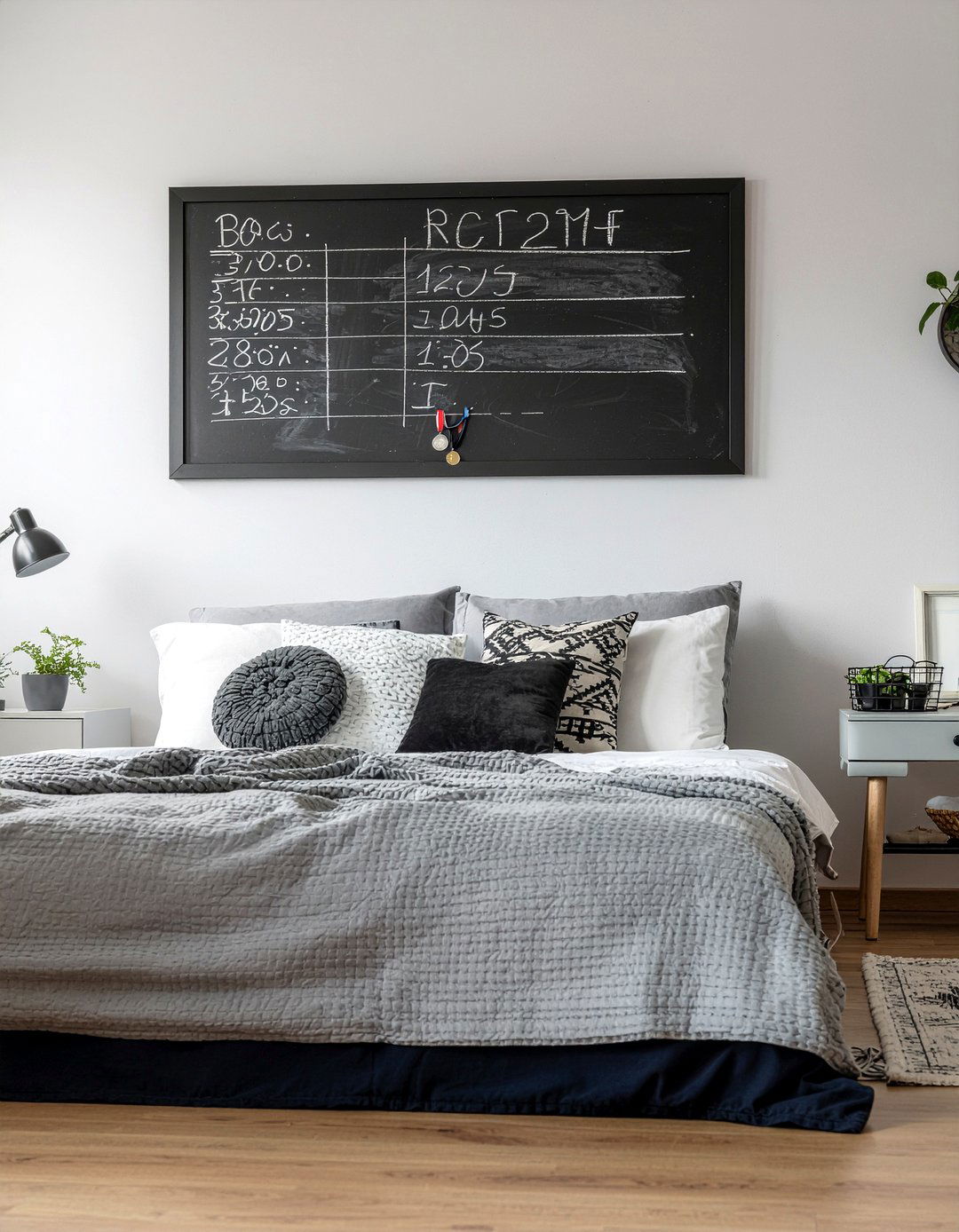 Chalkboard medal board - 30 bedroom medal display ideas