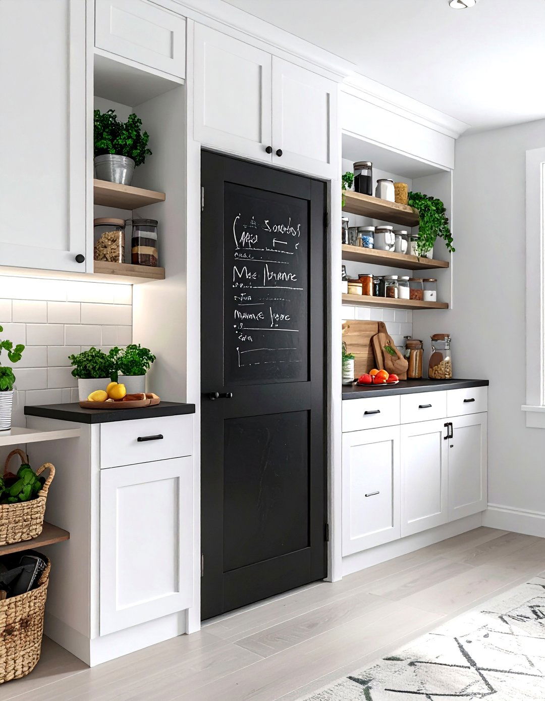 Chalkboard pantry door - 30 reach-in pantry kitchen ideas