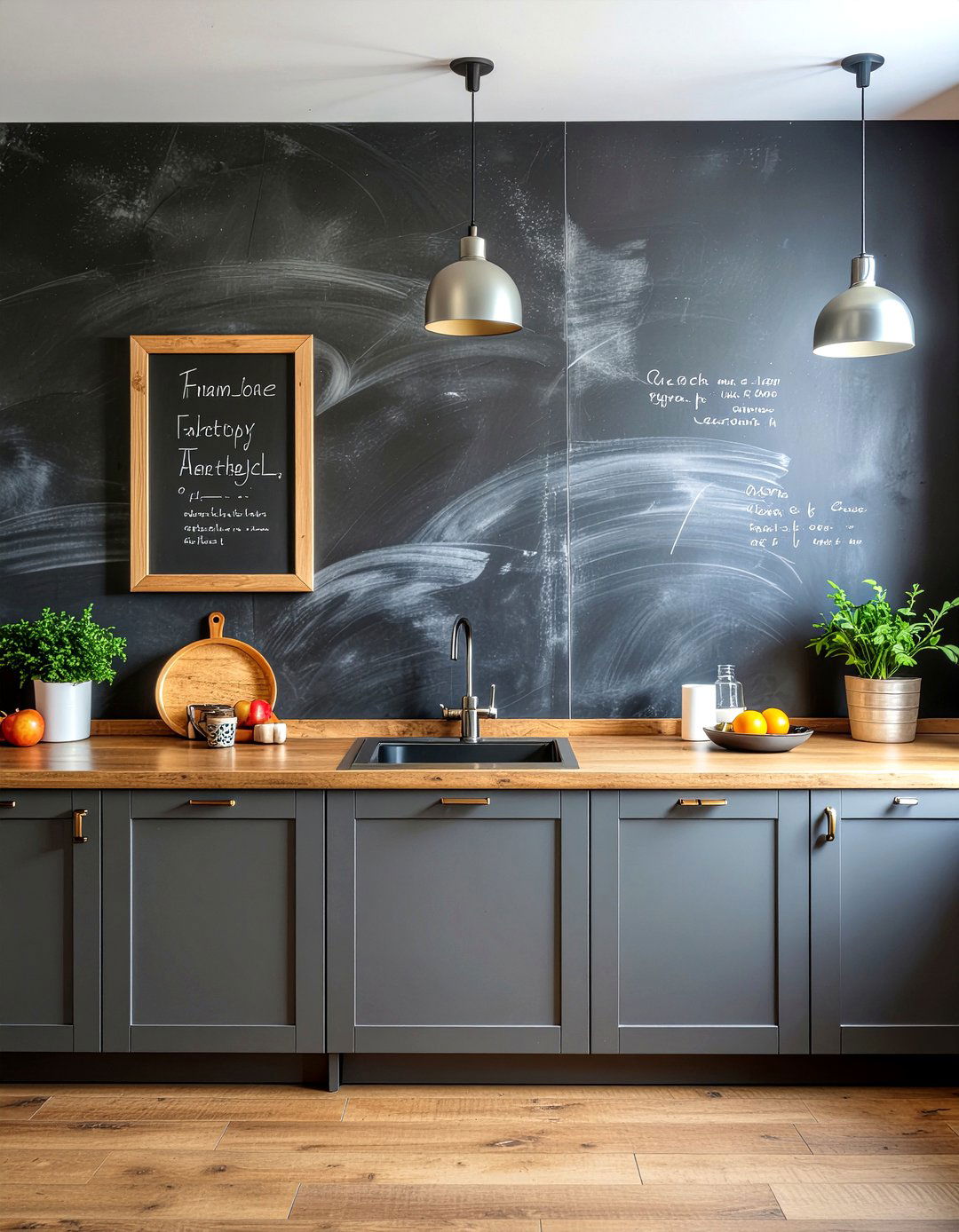 Chalkboard wall - 30 industrial kitchen ideas