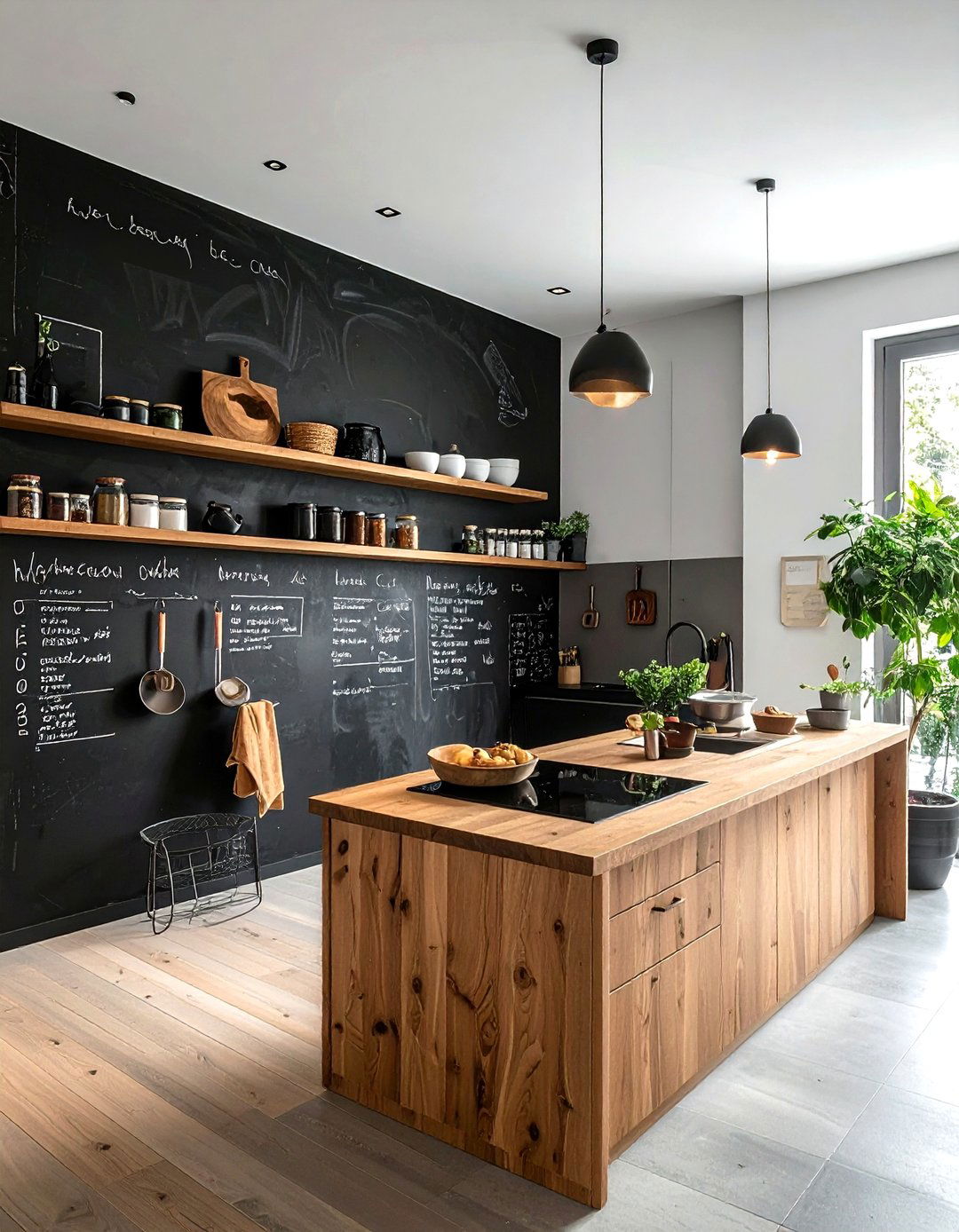 Chalkboard wall baking zone - 30 kitchen baking station ideas