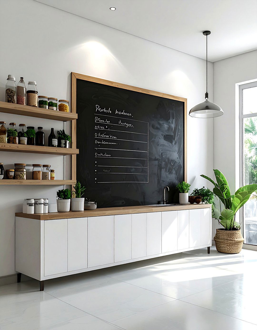 Chalkboard wall decal - 30 rental kitchen ideas