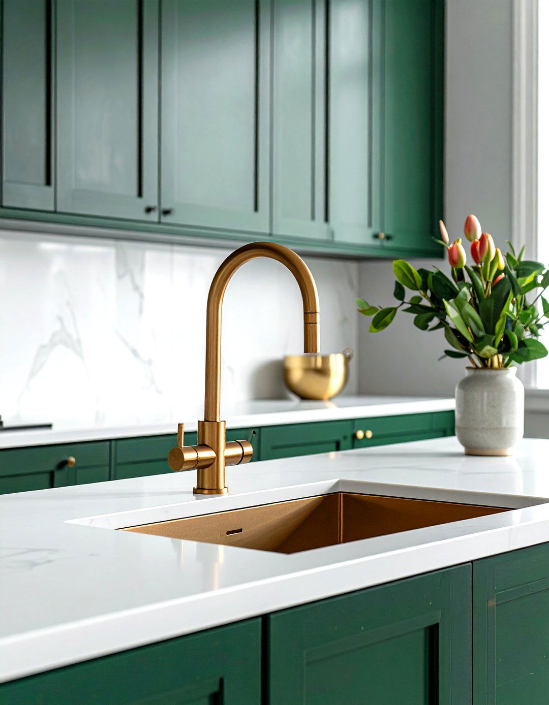 Champagne Bronze Faucet - 30 touchless faucet ideas