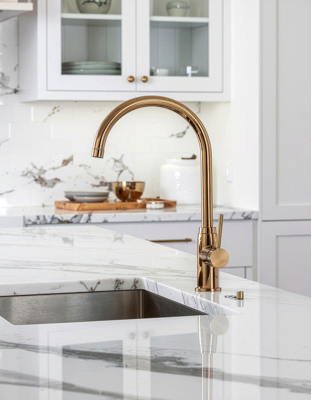 Champagne Bronze Kitchen Faucet - 30 brass kitchen faucet ideas