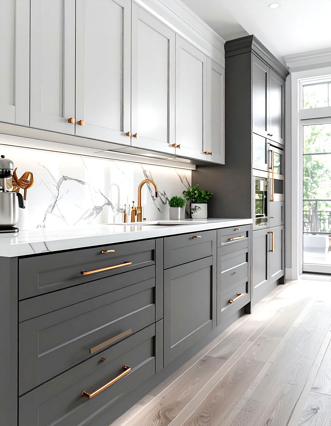 Champagne Bronze Kitchen Pulls - 30 kitchen hardware ideas