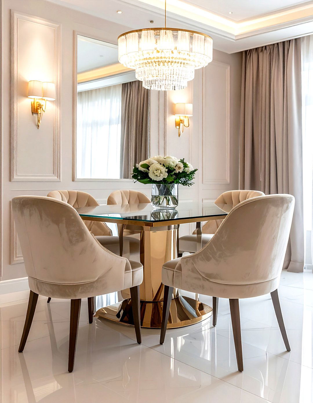 Champagne Velvet Dining Chair - 30 velvet dining chair ideas