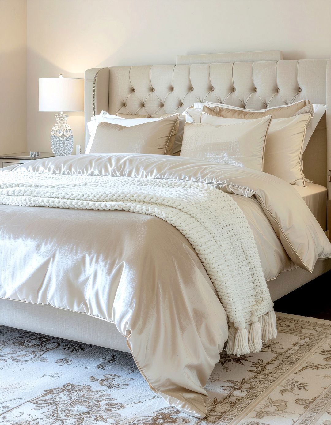 Champagne velvet duvet cover - 30 velvet bedroom ideas