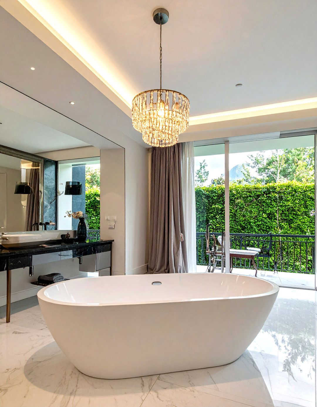 Chandelier Bathroom - 30 bathroom wow factor ideas