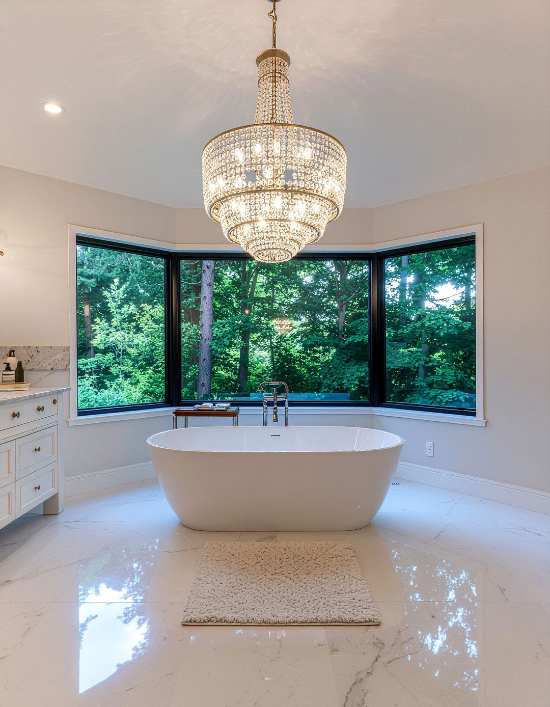 Chandelier Over Bathtub - 30 bathroom lighting accent ideas