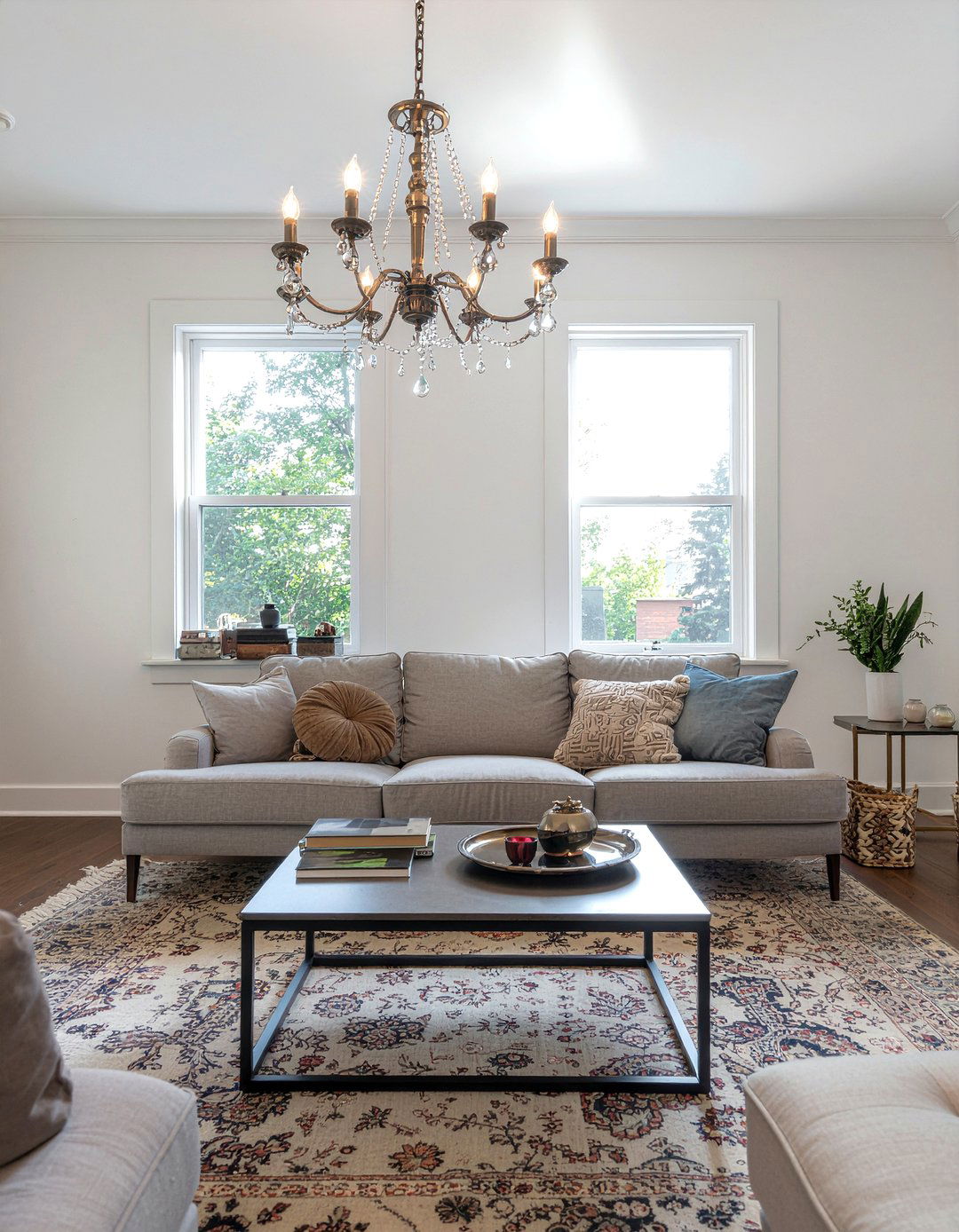 Chandelier Placement Over Coffee Table - 30 living room chandelier sizing ideas