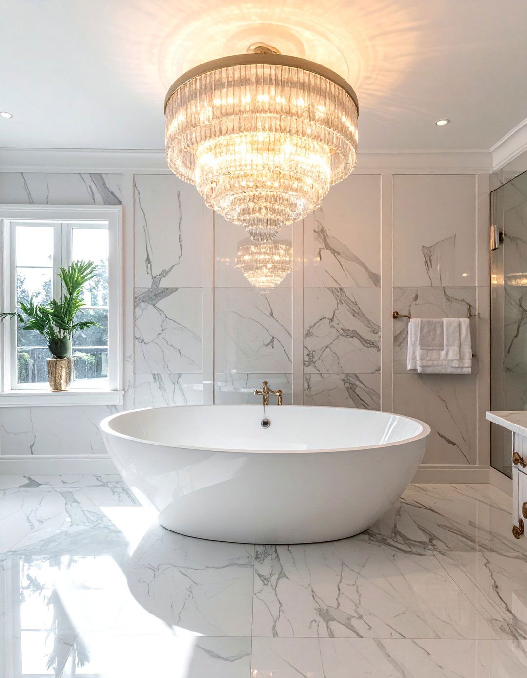 Chandelier bathroom lighting - 30 celebrity bathroom ideas