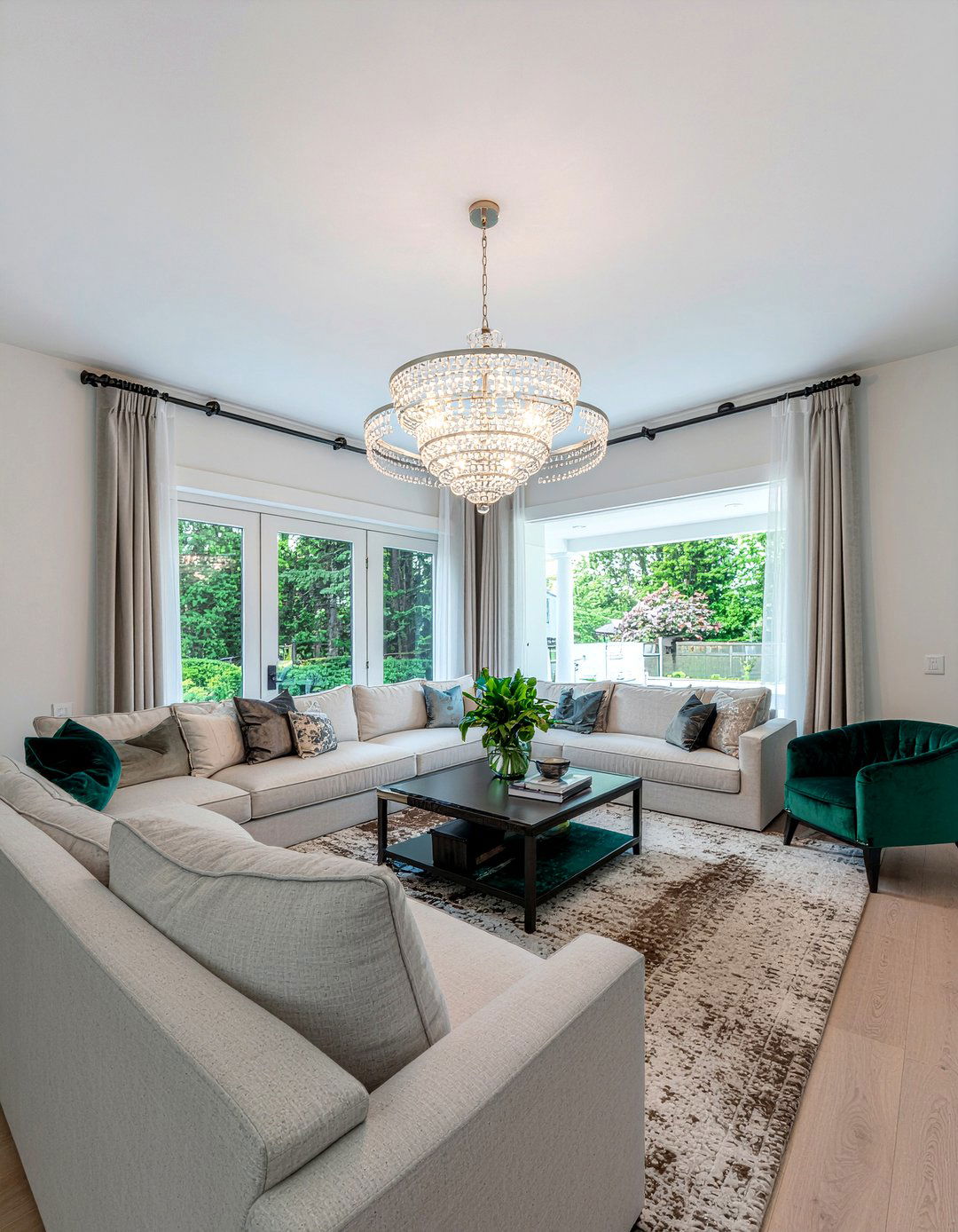 Chandelier placement in open floor plan - 30 living room light fixture placement