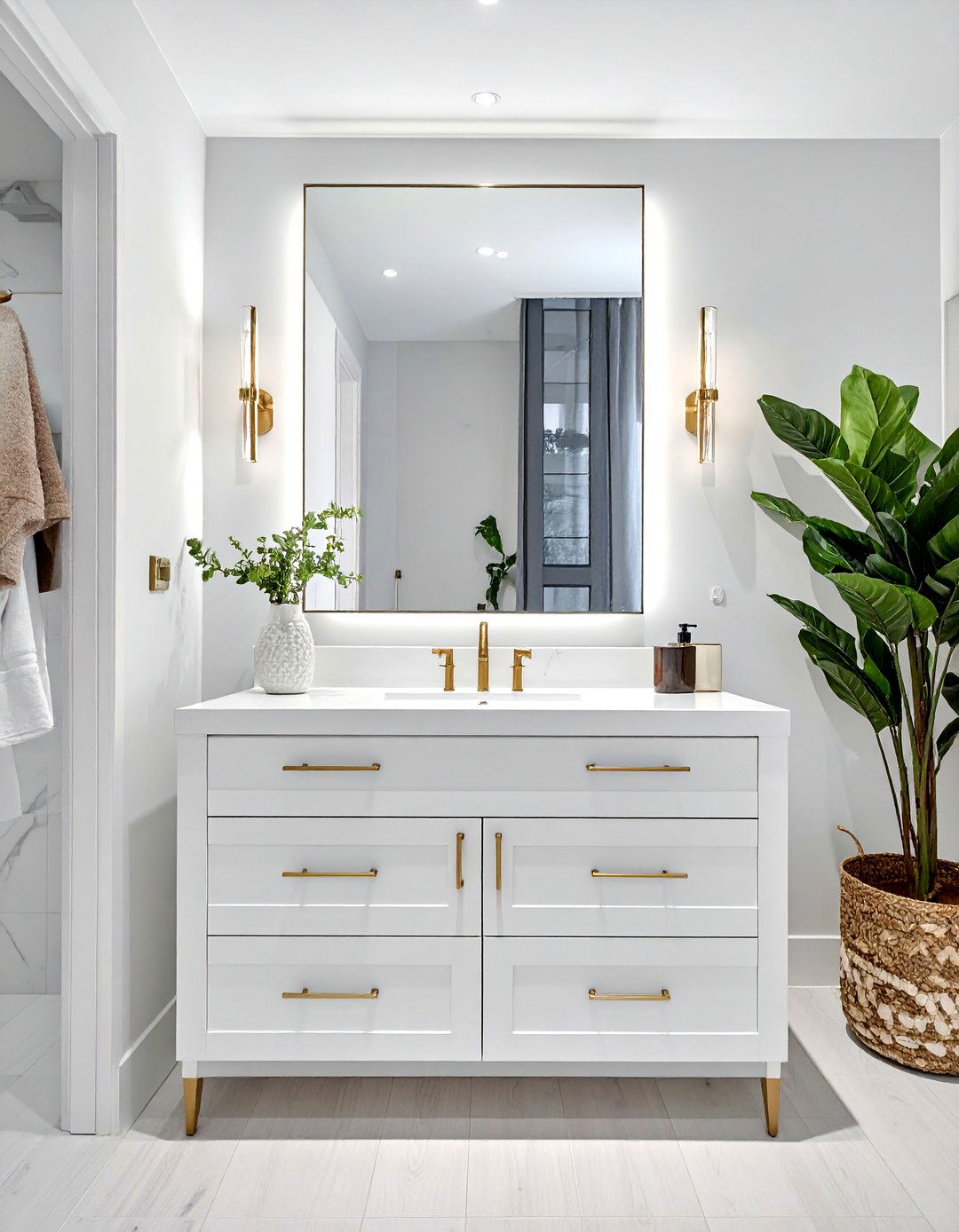 Change cabinet hardware - 30 weekend bathroom projects