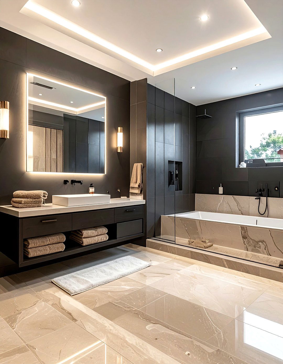 Charcoal And Beige Bathroom - 30 charcoal bathroom color schemes