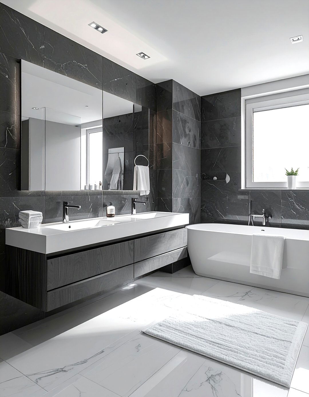 Charcoal And Chrome Bathroom - 30 charcoal bathroom color schemes