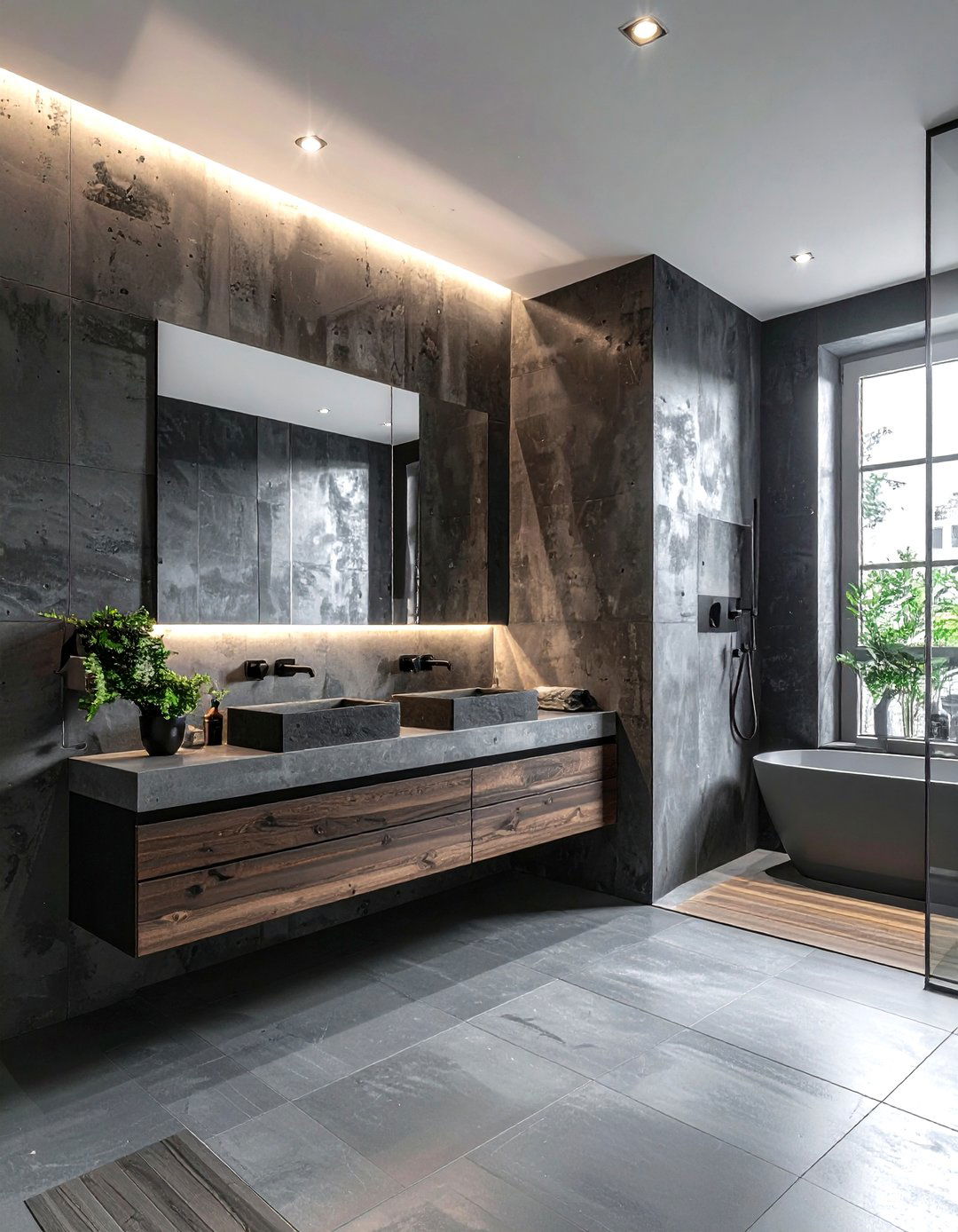 Charcoal And Concrete Bathroom - 30 charcoal bathroom color schemes