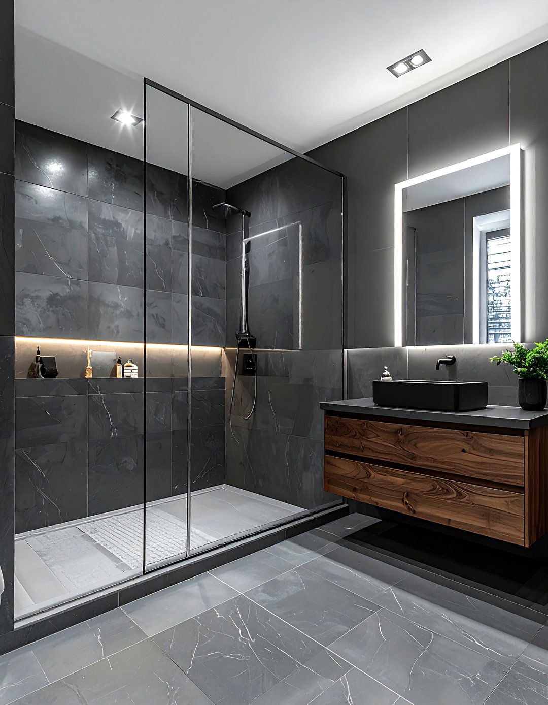 Charcoal And Glass Bathroom - 30 charcoal bathroom color schemes