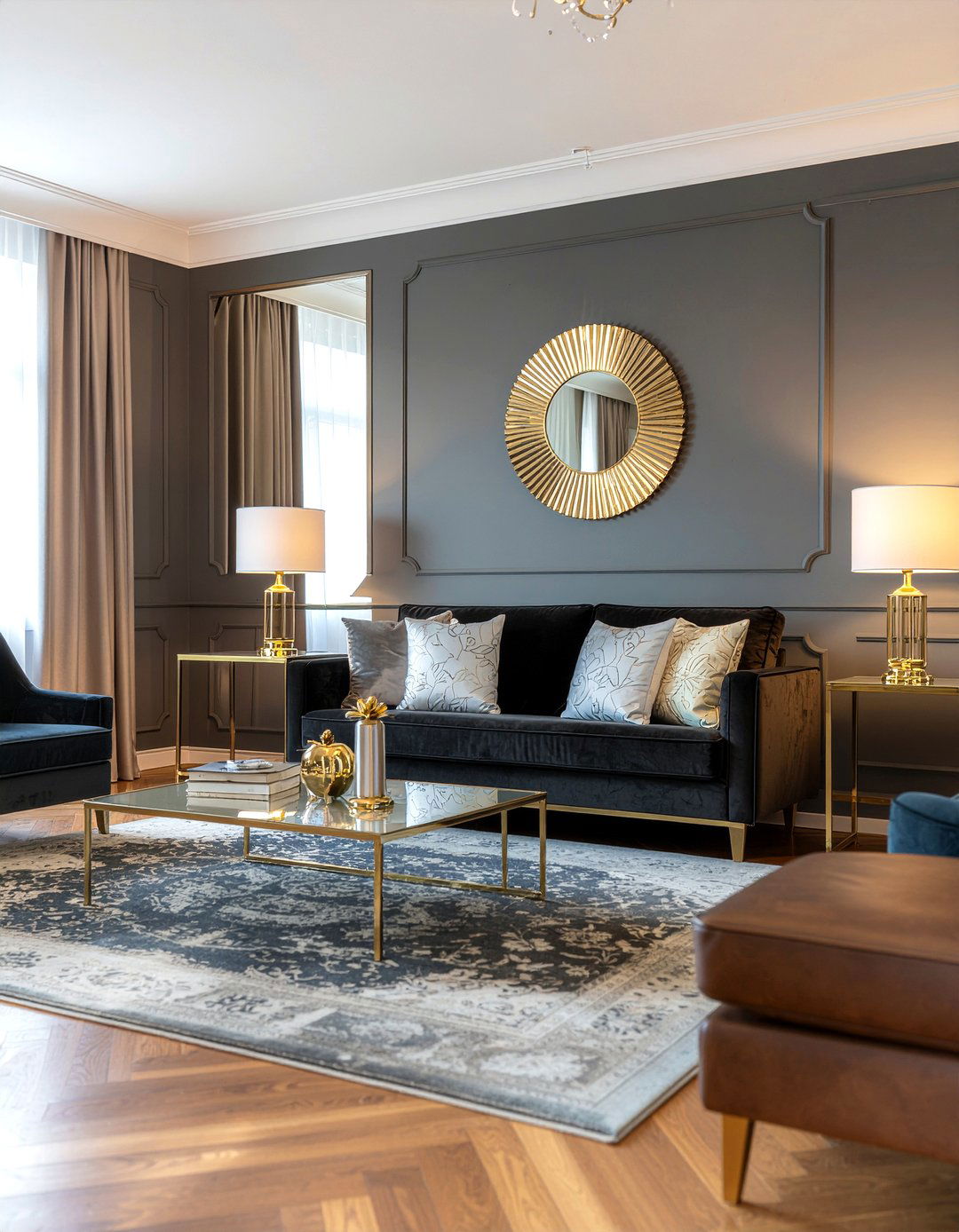 Charcoal And Gold Decor - 30 charcoal living room ideas