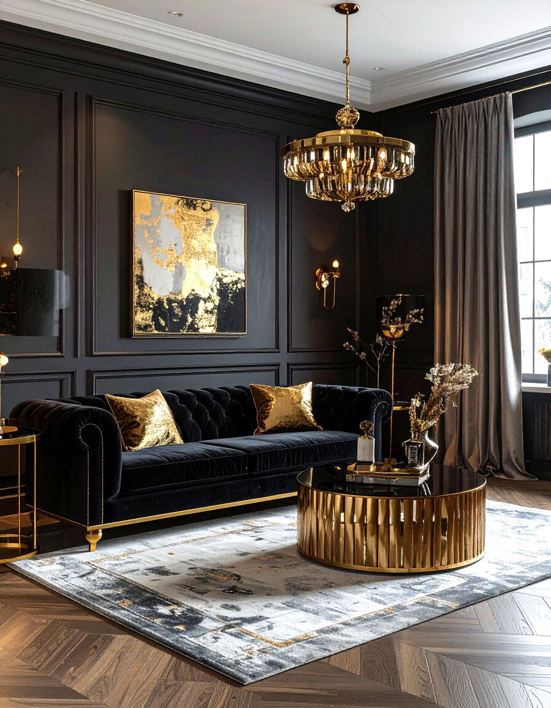 Charcoal And Gold Living Room - 30 gold living room ideas