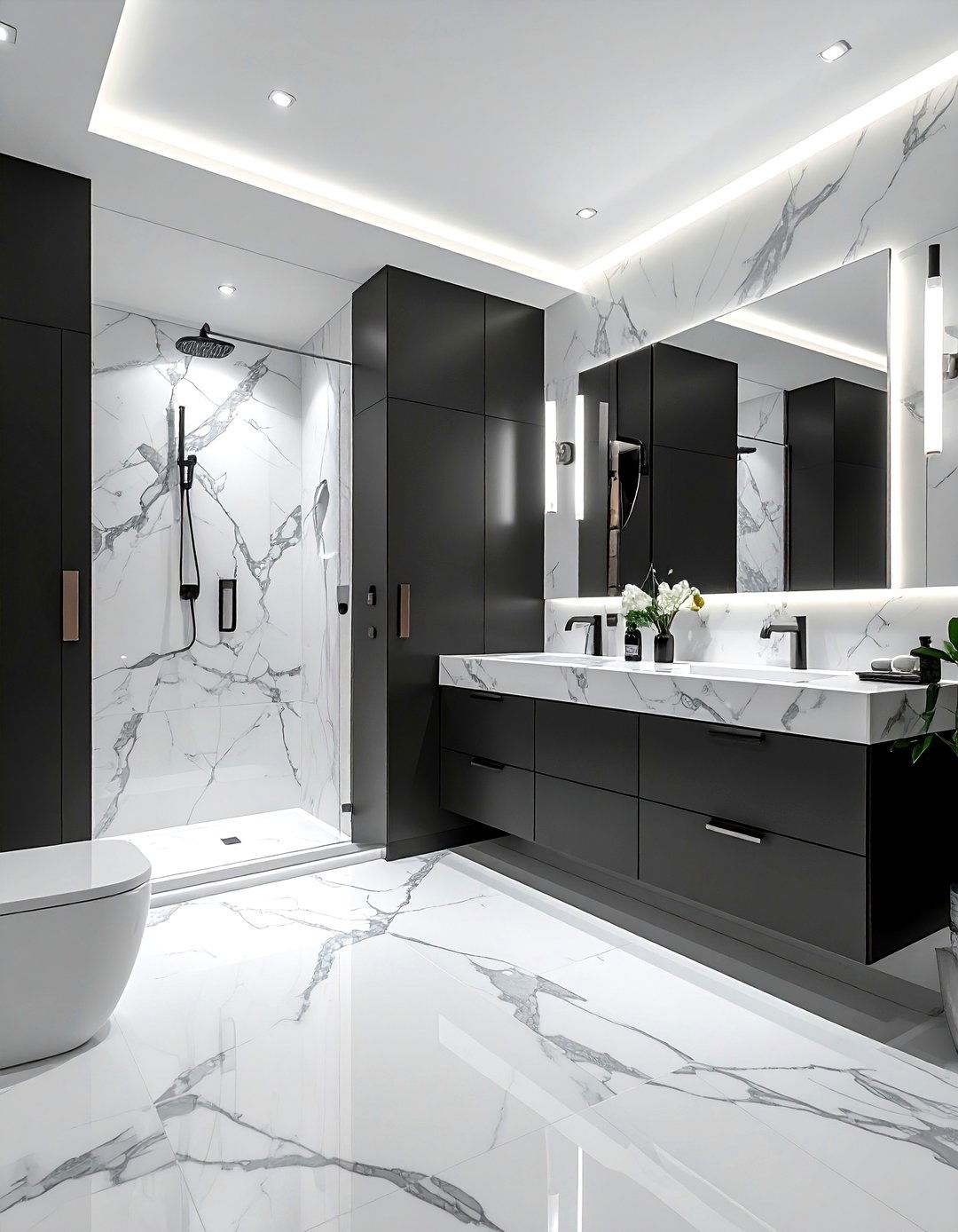 Charcoal And Marble Bathroom - 30 charcoal bathroom color schemes